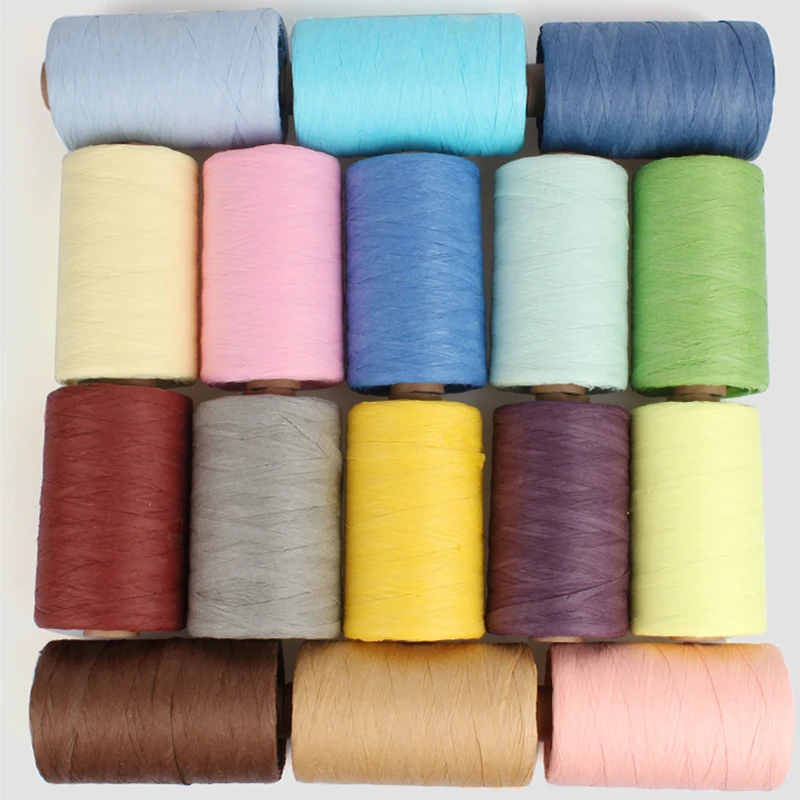 180 M/Roll Raffia Rope Yarn Organic Straw Yarn For Knitting Summer Hats Bags Gift Box Packing Wrapping Paper Twine Rope