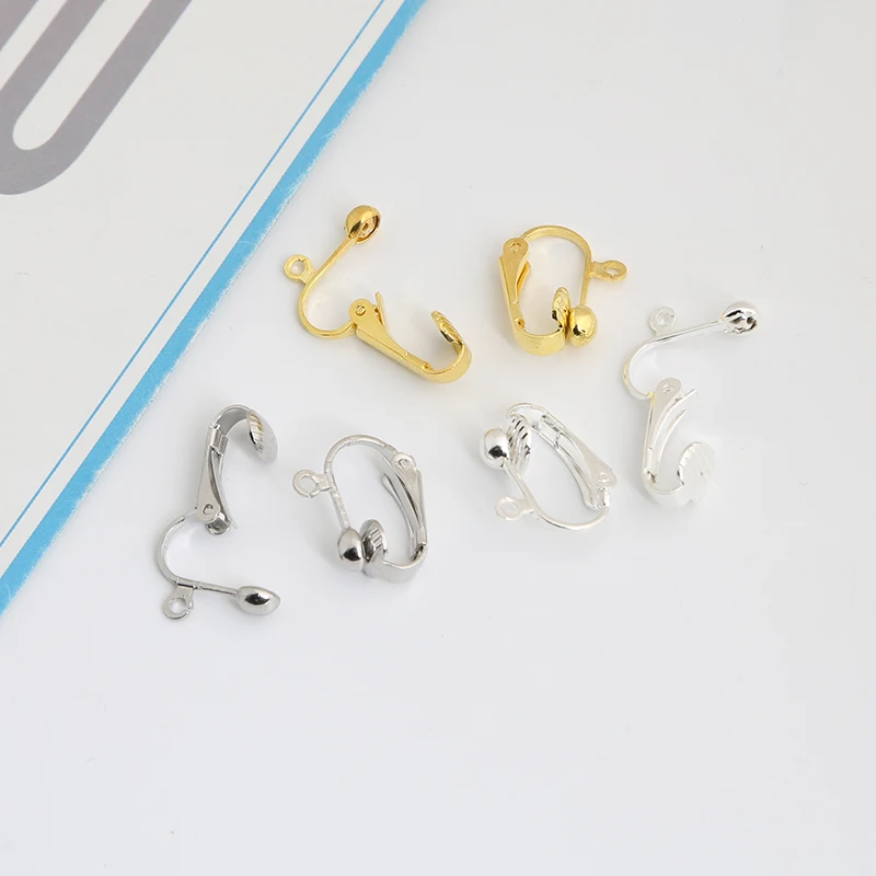 

20 Pieces Clip-on Earring Converter Earring Findings For No Pierced Ears,Earring Making Accessories Gold and Silver plated