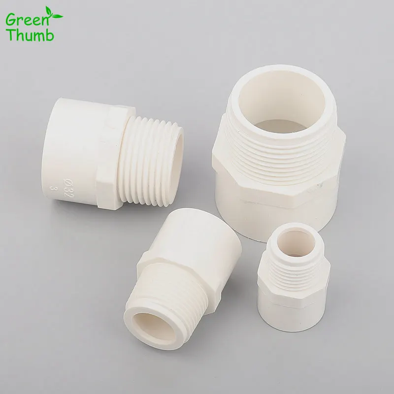 

30pcs 1/2-1.2Inch Male Thread PVC Straight Connector PVC Quick Connectors Water Pipe Fittings for Garden Watering