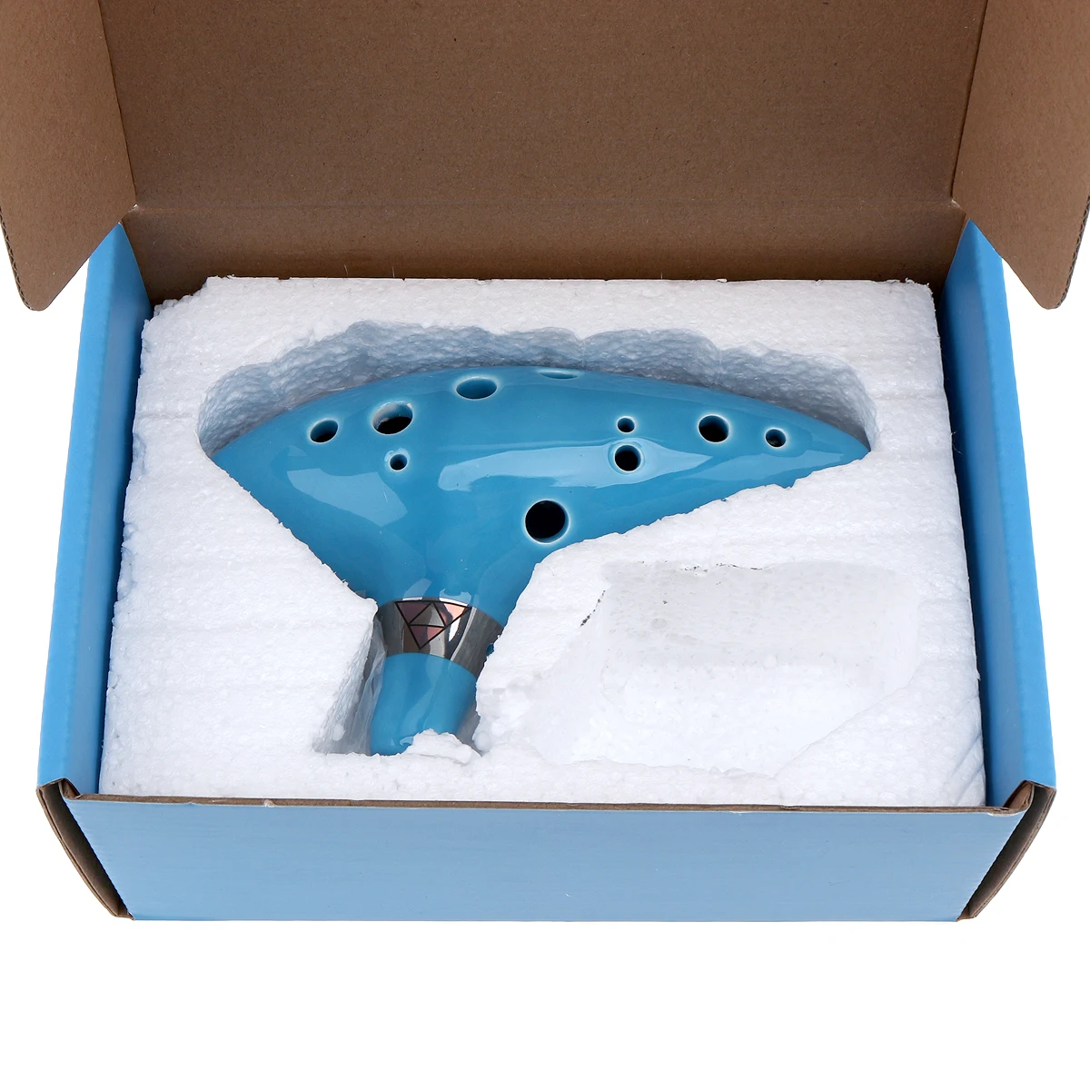 Alto 12 Hole C Tone Ocarina Ceramic Flute with Neck Strap Cord Bright Glaze Pottery Woodwind Instrument