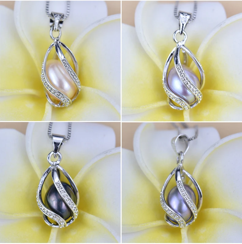 ZHBORUINI Pearl Necklace Pearl Jewelry 925 Sterling Silver Jewelry For Women Natural Freshwater Pearl beads Pendants Wholesale