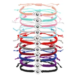 Best sale fashion SE0145 Colorful Rope manual adjustable bracelet DIY snap bracelet Kids size fit 12mm snap buttons wholesale