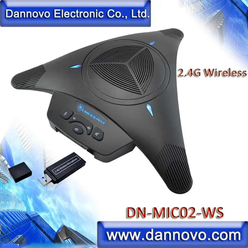 Free Shipping DANNOVO Wireless Microphone Speakerphone for Video Conferencing,Built-in Li-Battery, HiFi(DN-MIC02-WS)