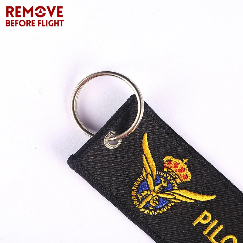 3 PCS/LOT Pilot Key Chain for Aviation Gifts Motorcycle Key Chains Embroidery Key Fob Fashionable Remove Before Flight Keychain