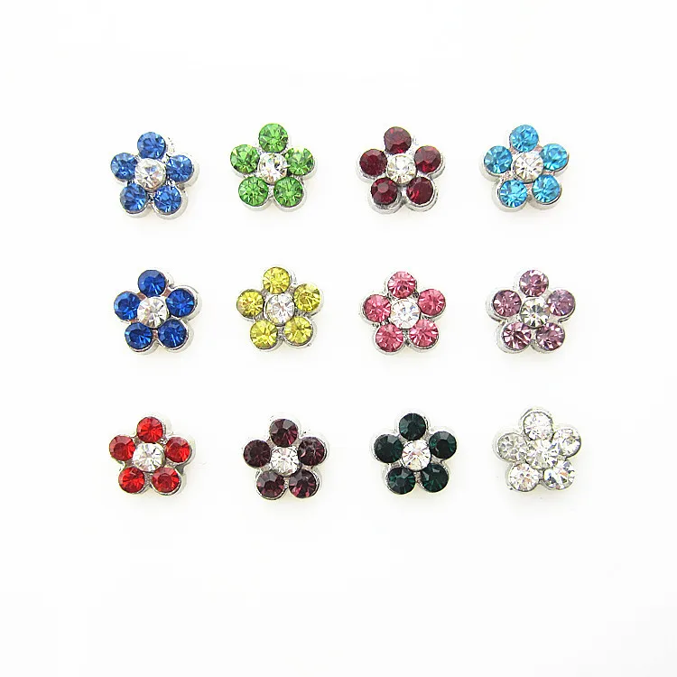 

Hot Selling 120pcs 12 Month Birthstone Flower Floating Charms Living Glass Pendant Lockets Accessory