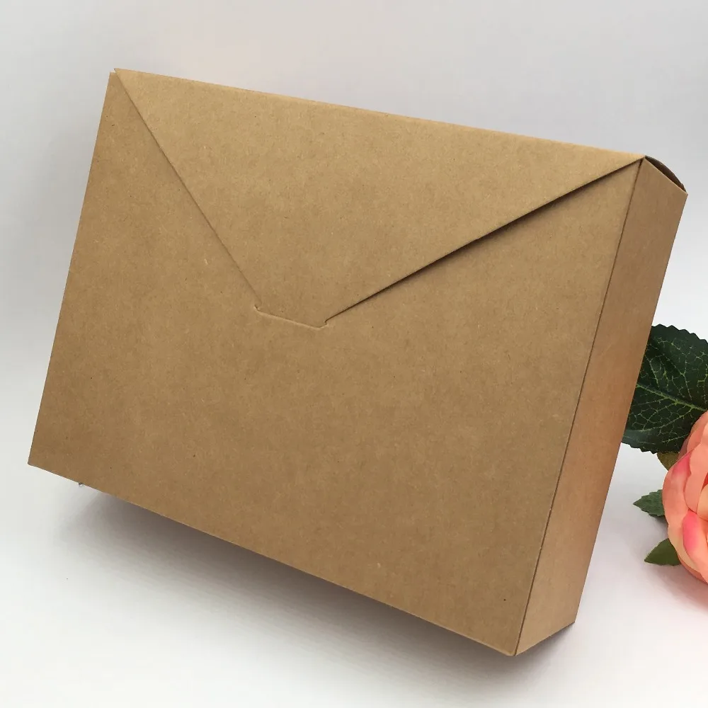 20Pcs/Lot Natural Handmade Kraft Paper Envelope Design Boxes 20x15x6cm Sealed Gifts Carrying Jewelry Case For Storage Decoration