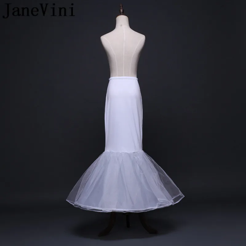 JaneVini Wit Mermaid Lange Petticoat voor Trouwjurk Bruiloft Petty Jas Onderrok Tul Blanco Bridal Crinoline Petticoats