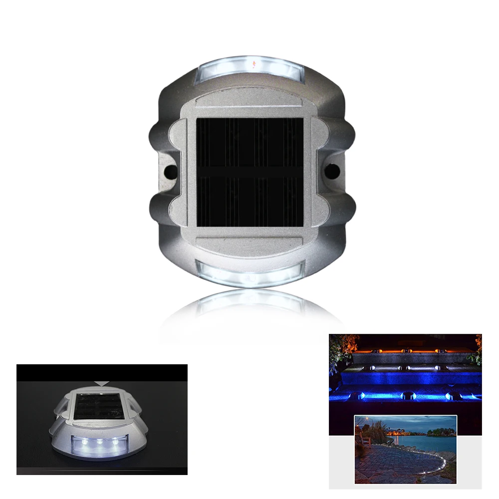 Flashing Mode White Solar Powered Maintenance Free Night Sensor Self Luminous Sidewalk Commercial  Area Road Stud Light