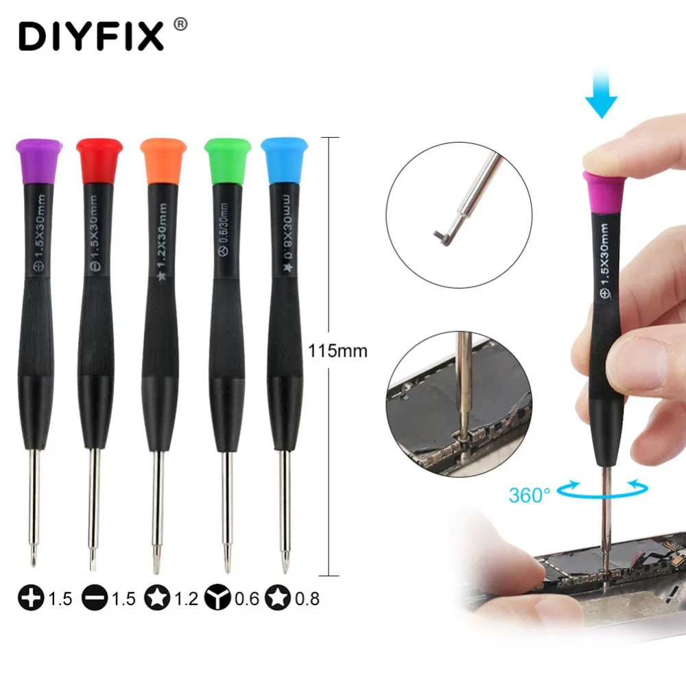 1Pc Magnetic Precision Screwdriver P2 P5 Pentalobe 1.5 Flat Head 1.5 Cross 0.6 Y Tip for iPhone XS Max XR Open Disassemble Tools