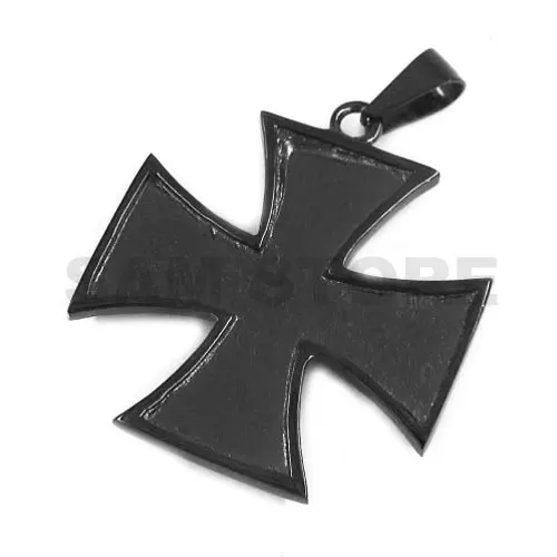 Black  German Army Iron Cross Biker Men Pendant Stainless Steel Jewelry SWP0306