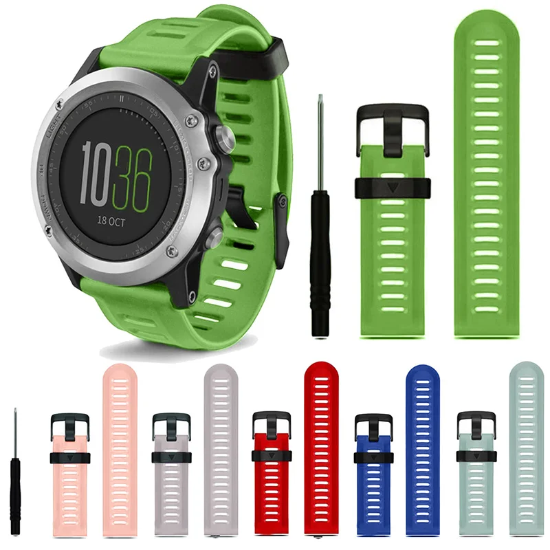 26mm Sports Silicone Strap for Garmin Fenix 3/3 HR Smart Watch Band for Garmin Fenix 5X Plus 6X 7X Pro