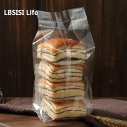 LBSISI Life 50pcs Cookie Candy Bags Bread Chocolate Biscuit Side Unfold DIY Baking Cake Package Gift Packing Seal Flat Open Bag