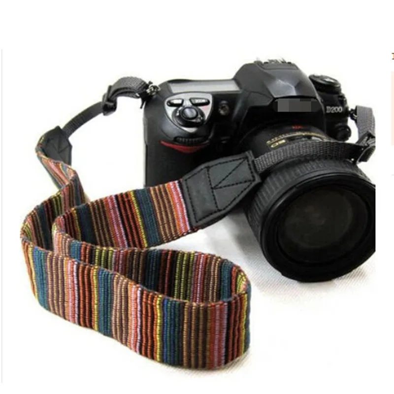 LC005 Universal Color Stripes Soft red Camera Neck Straps Shoulder Strap Belt Grip For Nikon Canon Panasonic Sony Pentax DSLR