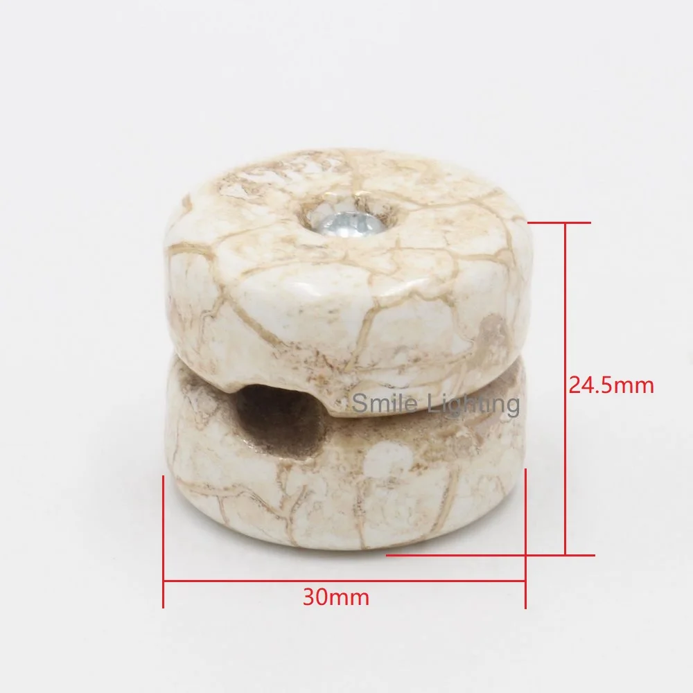 New Arrival  Antique Porcelain Insulator for Wall Wiring Ceramic Wall Fixing for Vintage Textile Cord