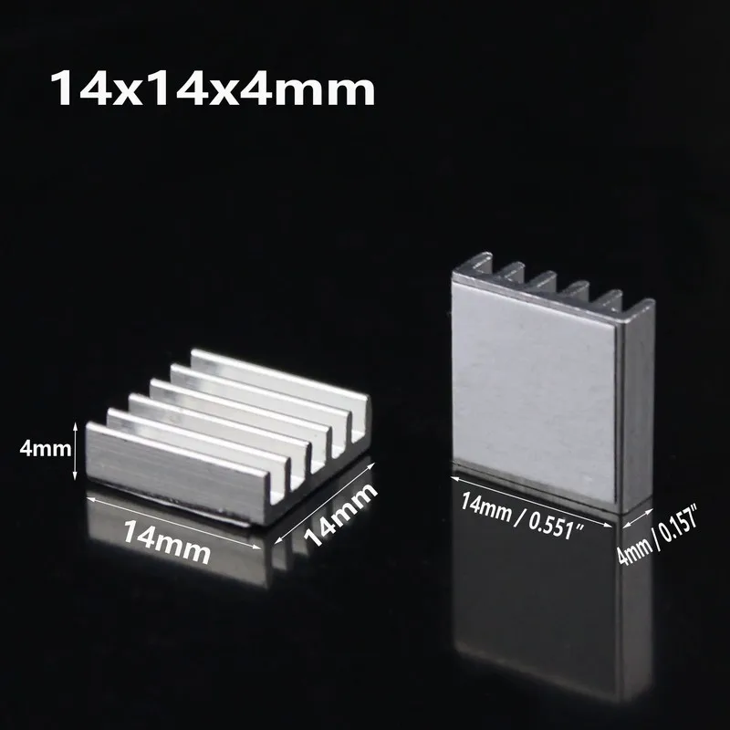 

500Pieces Gdstime Aluminum 14X14X4mm 14mm Heatsink With 3M Adhesive Tape Computer Cooling Thing