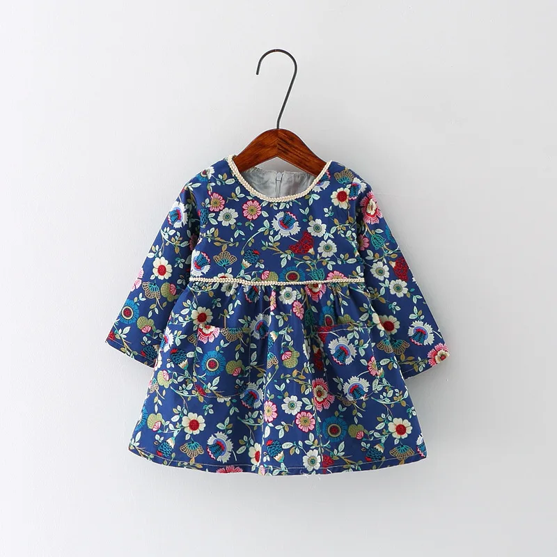 New Spring Autumn Baby Girl dress Cotton and Linen Girl Dresses