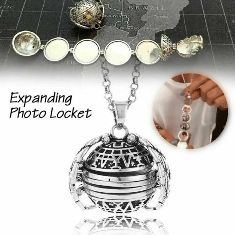 New Magic Photo Pendant Memory Floating Expanding Photo Locket Necklace Plated Angel Wings Flash Box Fashion Album Box Necklaces