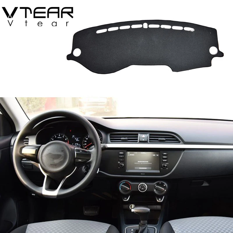 Vtear For Kia Rio 4 X-Line Car Dashboard Pad Cover Dash Mat Anti Slip Accessories Interior Instrument Platform Carpet 2019 Auto