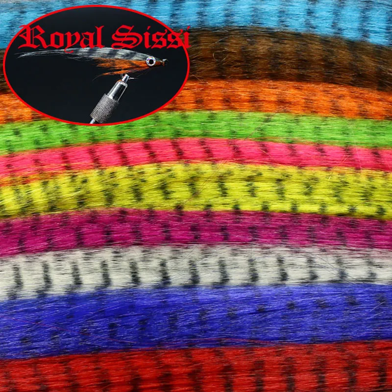 10Packs 10Colors Assorted Fly tying zebra grizzly minnow Fiber Black barred Synthetic hair Fibres streamers flies Tying Material