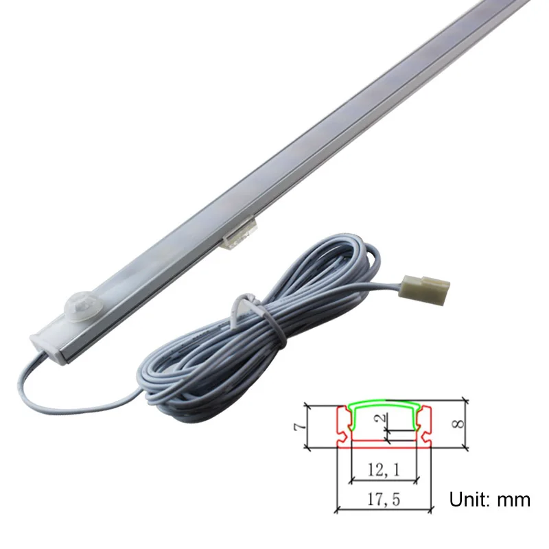 

led PIR Motion Sensor light kitchen led under Cabinet light 1meter DC12V 15W led Tube Light for Wardrobe closet Cupboard