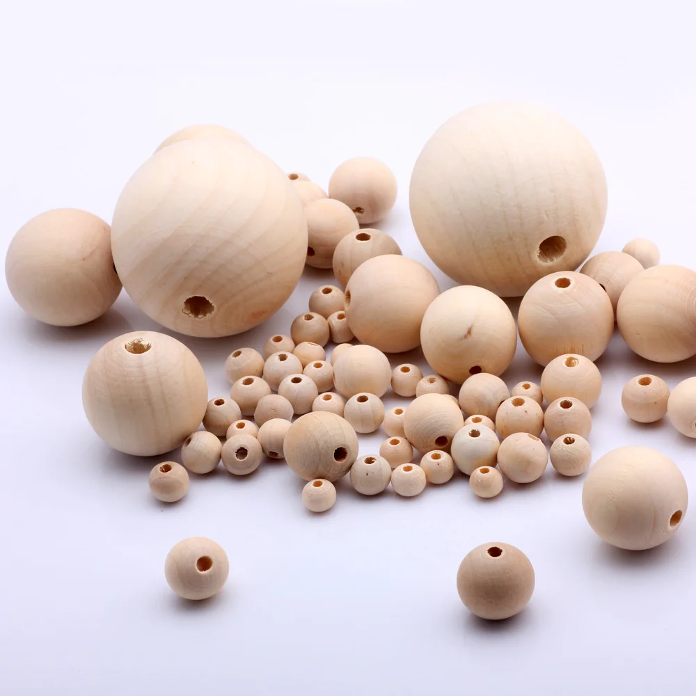 

OlingArt 6MM-30MM 84pcs/lot Mixed Natural Wooden Round beads children's toys Gift DIY crafts decor Accessories jewelry Making