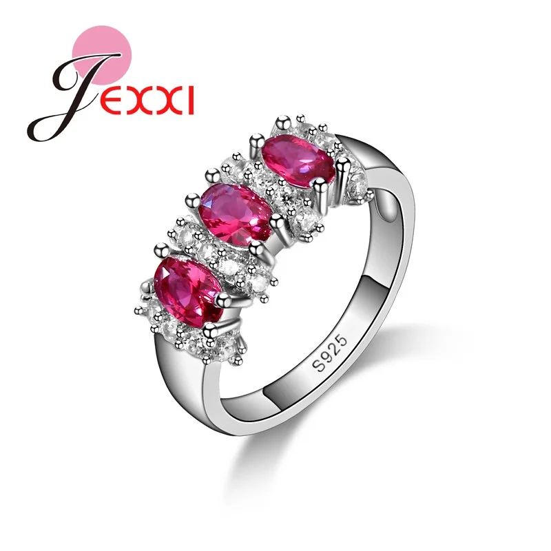 New Four Colors Fashion CZ 925 Sterling Silver Ring Women Wedding Luxury Engagement Party Jewelry