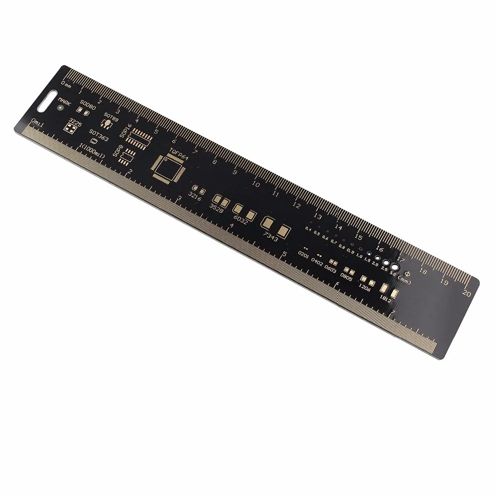 20cm Black Multifunctional PCB Ruler PCB Measuring Tool Angle Measure Meter