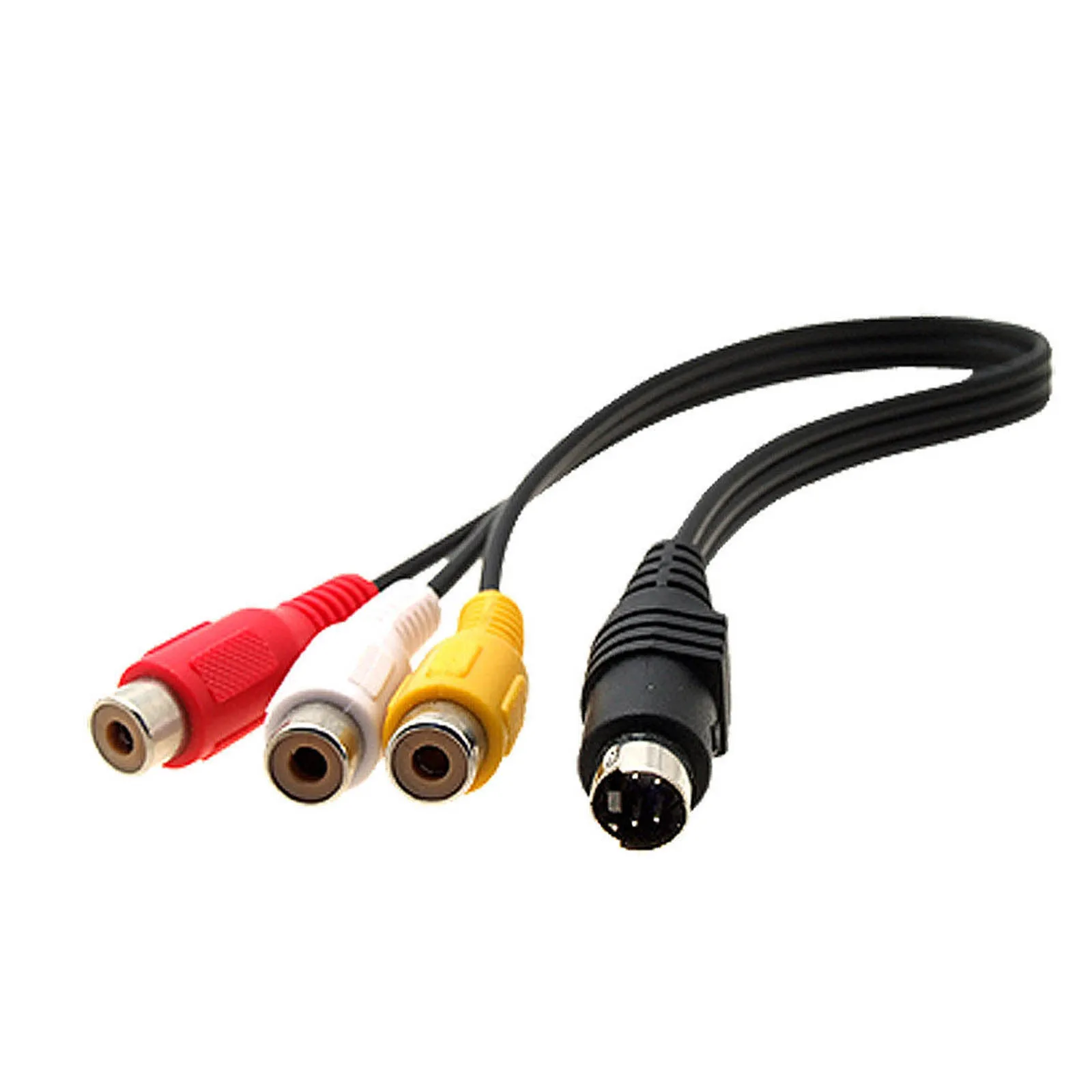 4 Pin s-video męski na 3 RCA żeński kabel do adaptera wideo nowy