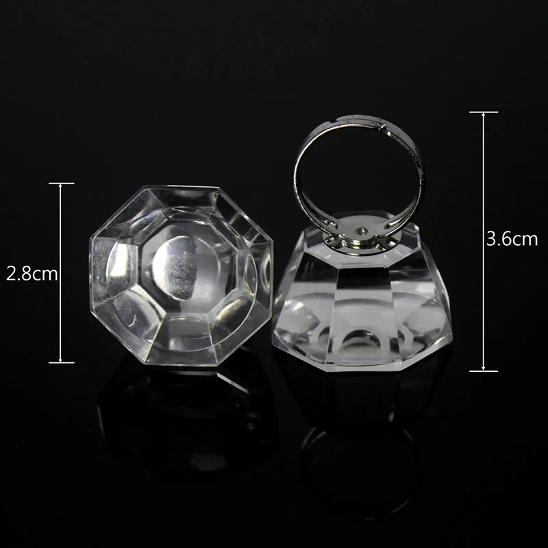 Kimcci Crystal Eyelash Extension Glue Holder Grafting Eyelashes Adhesive Glue Holder Finger Ring Tattoo Pigment Holder Palette