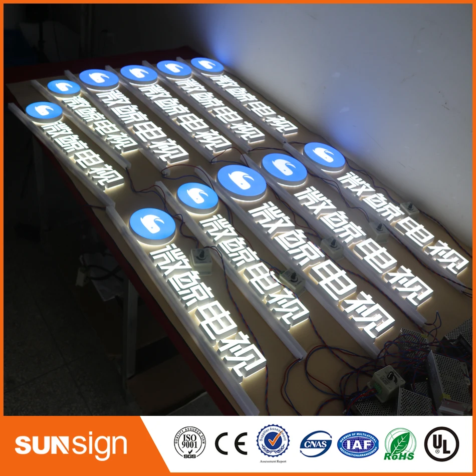 Acrylic double lighted mini led letters