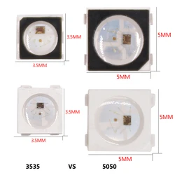 LED 칩 픽셀 주소 지정 가능 미니 SMD 3535 5050 RGB 풀 컬러 조명, DC 5V LED 램프 비드, 화이트 블랙 PCB, SK6812, 2 개, 1500 개