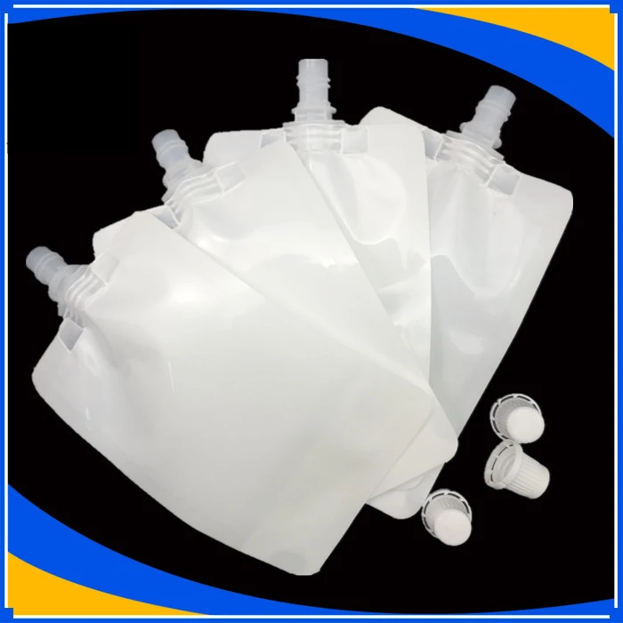 8*12cm 100ml 100Pcs/ Lot White Empty Doypack Spout Pack Bag Drinking Storage Stand Up Spout PE Plastic Pouch Jelly Juice Pocket