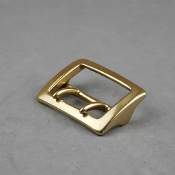 Solid Brass Belt Buckle for Men Metal Buckle 2 Prongs Center Bar 44mm Accessories
