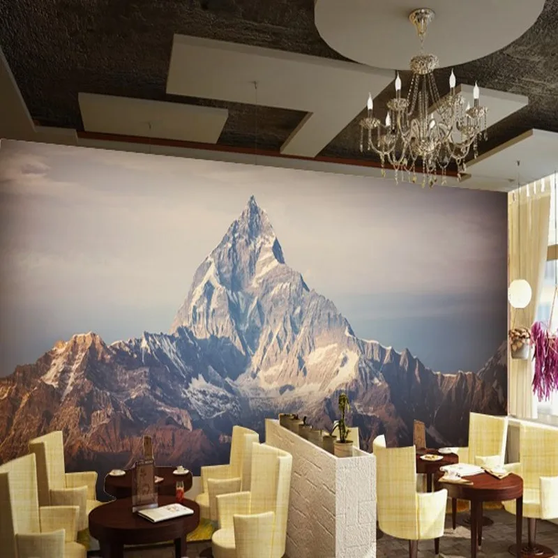 beibehang papel de parede  Mount Everest Himalaya Range snow mountain scenery mural  bar KTV restaurant pastry shop wallpaper