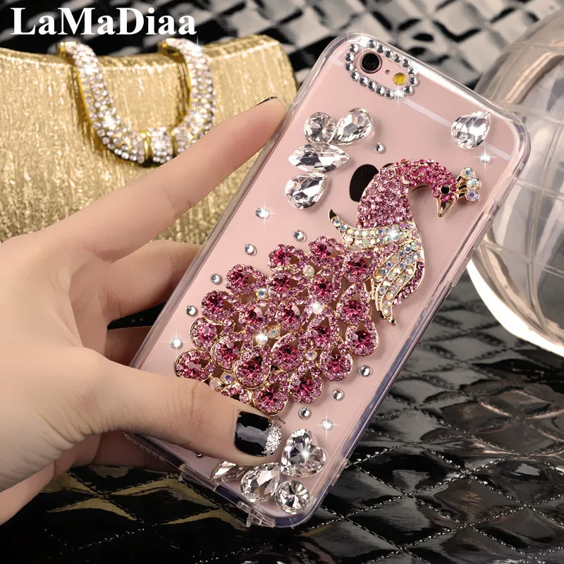 

Luxury glitter phone case for Huawei p30pro P30 P50 Lite P40 p40lite For Honor 8X Max, bling diamond Peacock Crystal Case