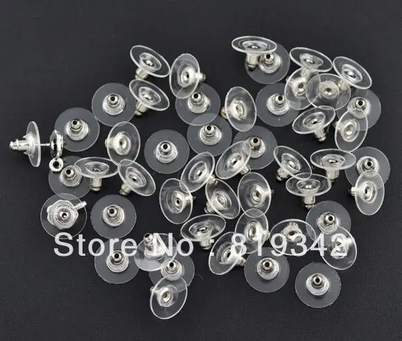 

Free Shipping 200pcs Earring Backs Stoppers Ear Post Nut W/Pads 11x6mm Jewelry Findings J0717