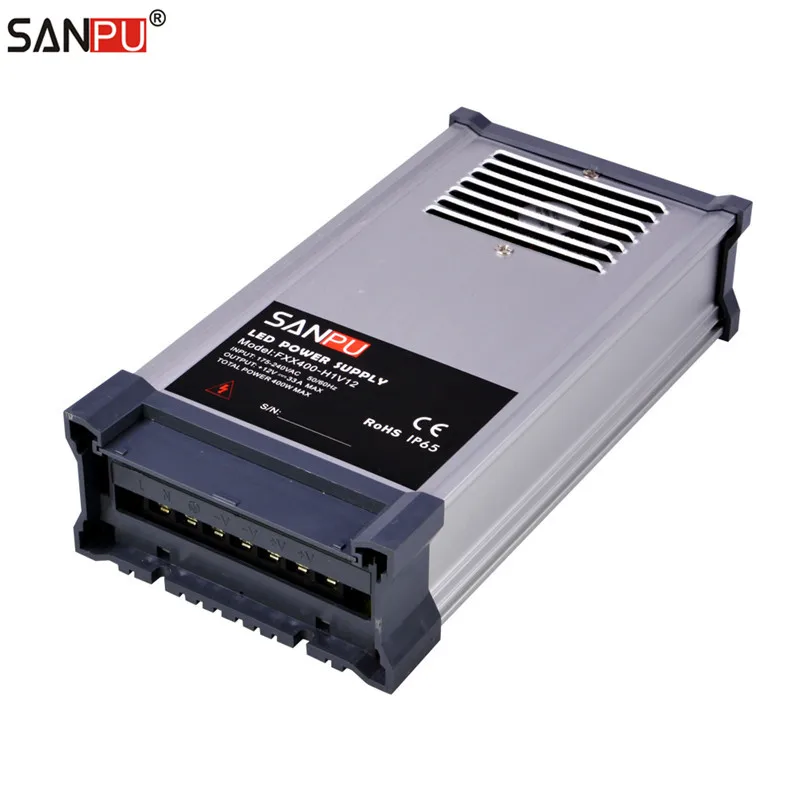 

SANPU SMPS 12v 400w LED Switching Power Supply 33a Constant Voltage Switch Driver 220v 230v ac to dc Light Transformer Rainproof