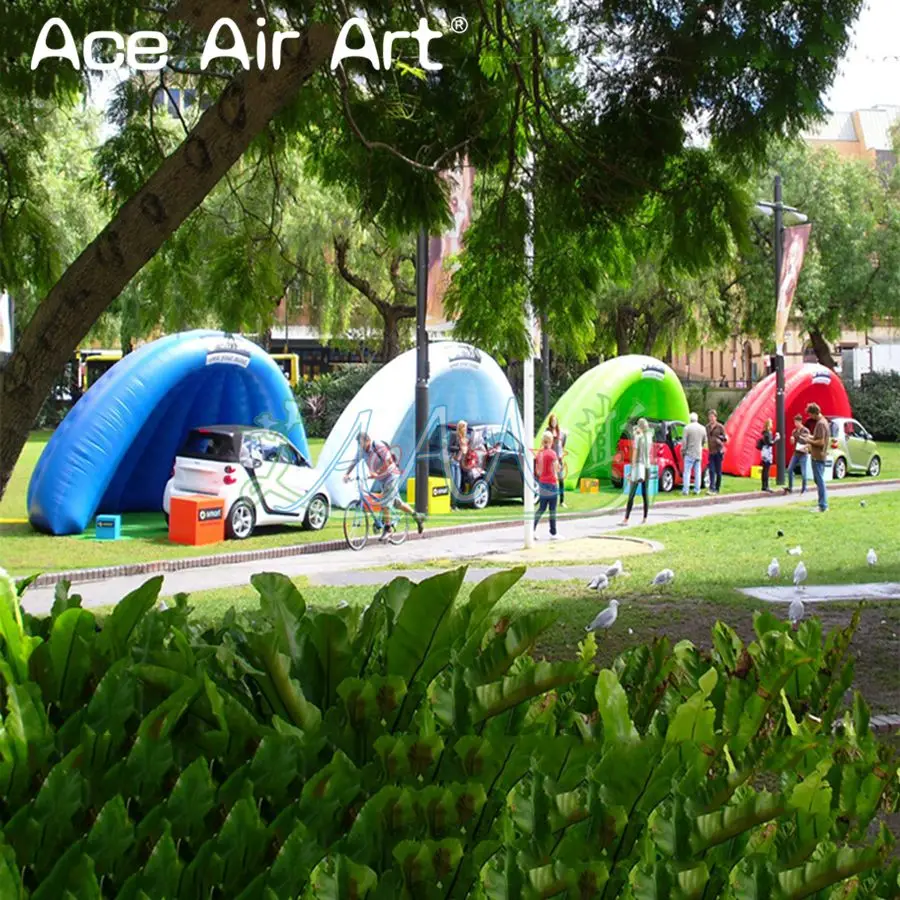 Mini tienda inflable de media cúpula de 4m de diámetro, cubierta de coche de garaje con cúpula de Luna de aire duradera, tienda de exposición para exposición