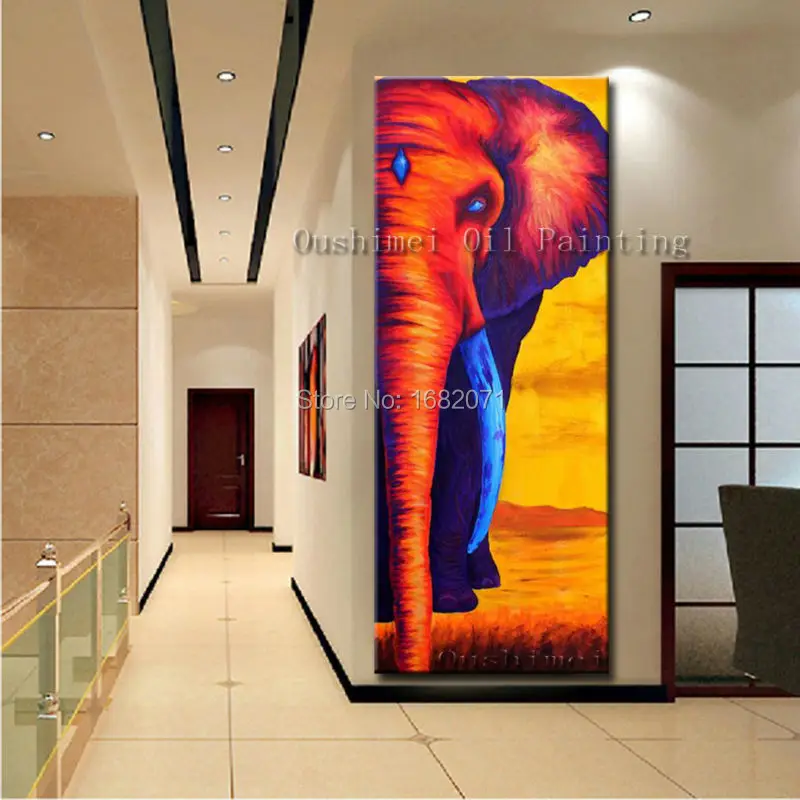 

Skills Artist Hand-painted High Quality African Elephant Oil Panting On Canvas Abstract African Elephant Canvas Painting