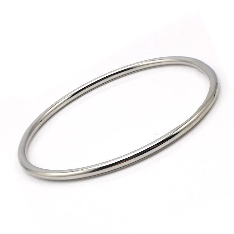 Stainless Steel Jewelry Bangle Casual Simple Silver Color Circle Bracelet For Women Drop Shipping