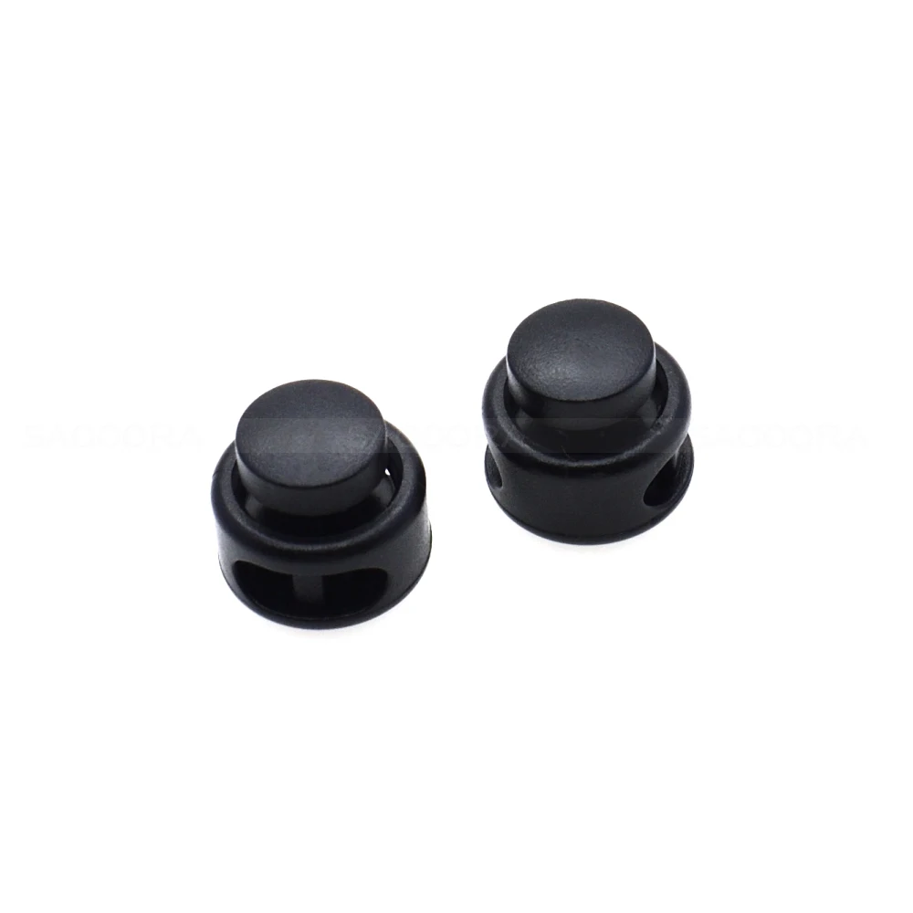 Cord Lock Round Ball Toggle Stopper Cord Clip Cord Buckle Plastic Size:13mm*11mm Toggle Clip Black