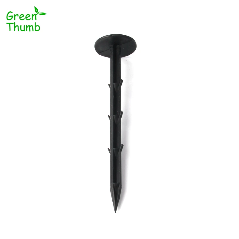 60pcs Green Thumb Ground Nails 11cm/16cm/20cm Black Plastic Fixing Nail Pegs For Mulch Mat/Fabric/Tent Ground Cover Pegs