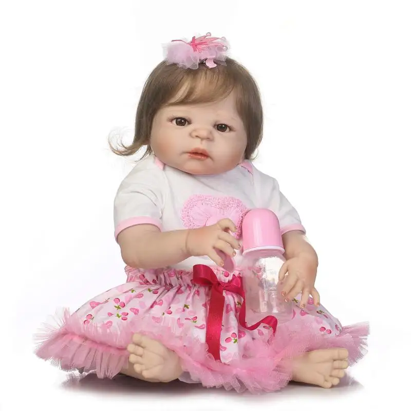 

silicone reborn dolls baby toys NPK 22" 55CM reborn babies girl dolls for child birthday gift bebe alive reborn bonecas