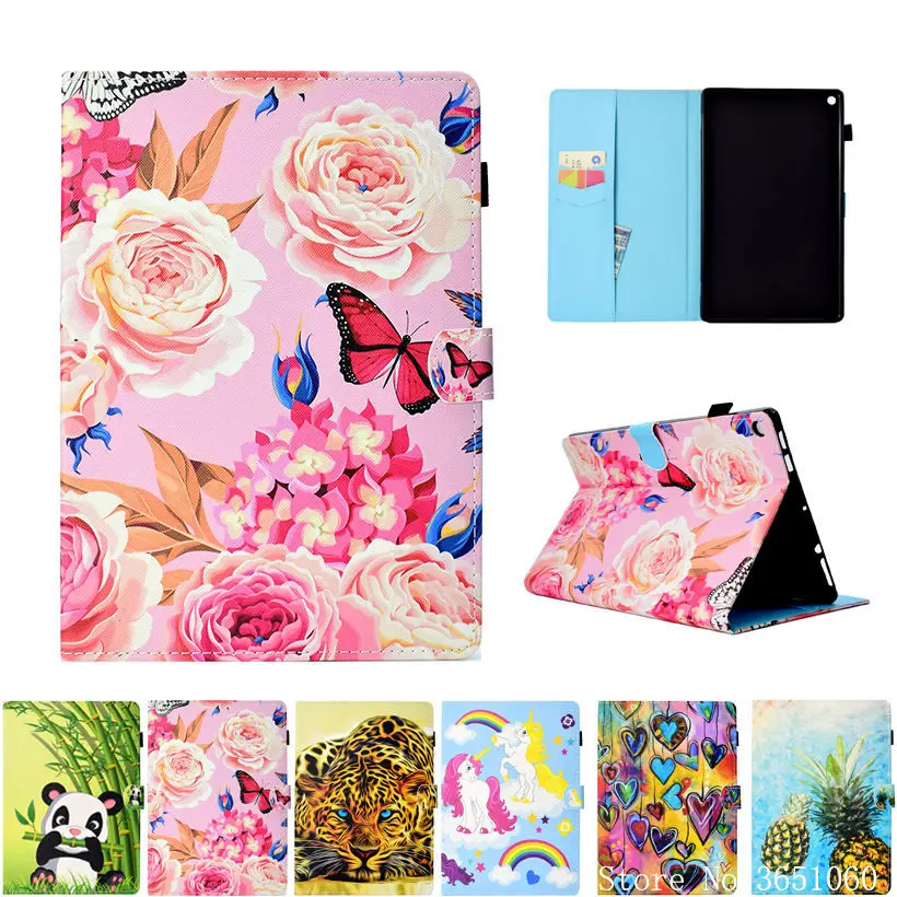 Flower Butterfly Case For Amazon Kindle Fire HD 10 2017 7th Tablet with Alexa 10.1