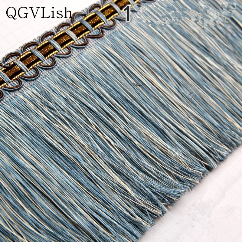 QGVLish 12M/lot 13cm Wide Tassel Fringe Curtain Lace Trims DIY Sewing Latin Dress Stage Lace Ribbon Trimming Curtain Accessories