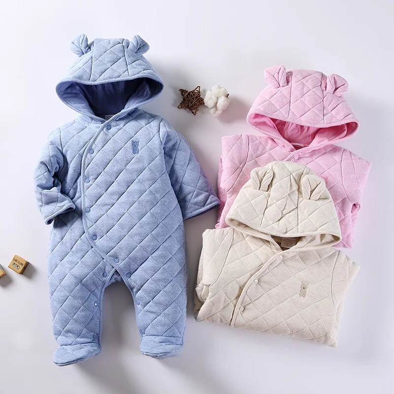 

Детские зимние комбинезоны, плотная теплая одежда для маленьких мальчиков и девочек, детская одежда с длинными рукавами, комбинезон с капюшоном, детский комбинезон