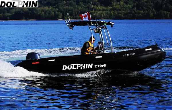 Specials! Dolphin Heavy Duty Pro Plus T Top with Black Strap Canopy, Small and Medium Size Boat Bimini Top