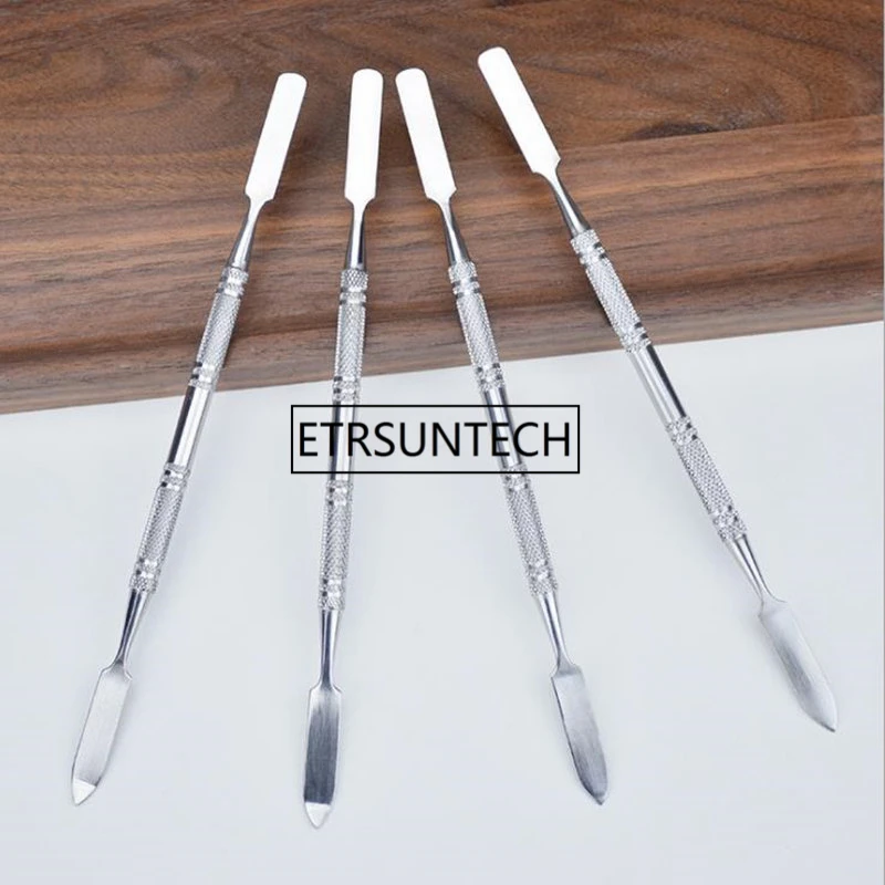 Stainless Steel Spoon Polish Cream Blender Mixing Palette Spatulas Spoon Stick Rod Tone Makeup Cosmetic Nail Art Tool F1746