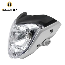 ZSDTRP 12V Motorcycle Head Light Headlamp Comp with Lamp Case for Yamaha FZ 16 Racing Motor