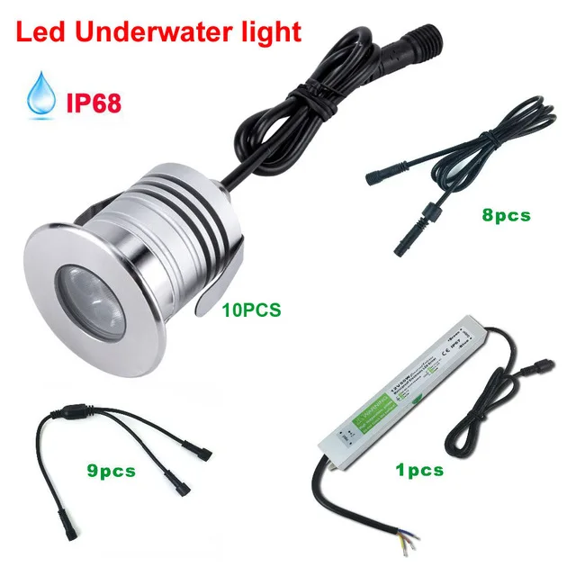 

Stainless Steel 12V IP68 Waterproof LED Underwater Swimming Pool Light Lamp 3W Spa sauna Lake Yard Pond fountain Lighting Bulb